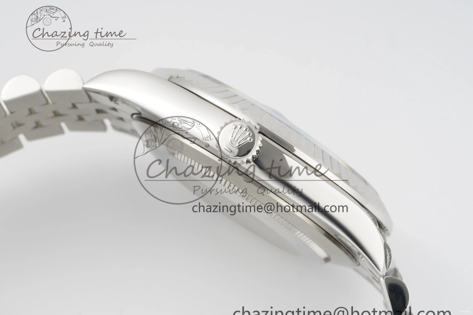 MiroTime 0415 TopPick DateJust 41 SS JDF 904L Steel Blue Textured Dial on Jubilee Bracelet VR3235 V 2235